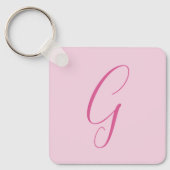 Porte-clés Initial Letter Monogram Light Pink Plain Chic (Recto)