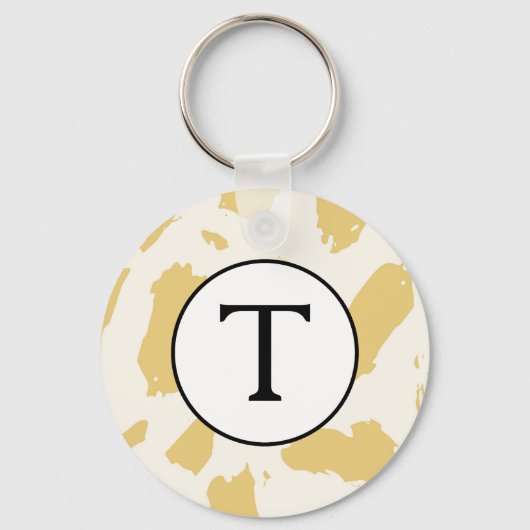 Porte-clés initial monogramme jaune et blanc (Recto)