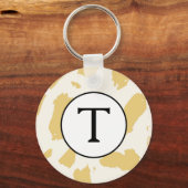Porte-clés initial monogramme jaune et blanc (Recto)