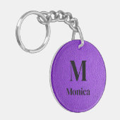 Porte-clés initial monogramme violet (Devant gauche)