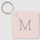 Porte-clés initial rose personnalisé (Recto)