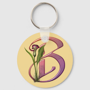 Porte-clés Initiale colorée B de calla