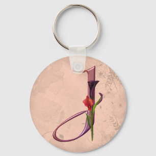 Porte-clés Initiale colorée J de calla