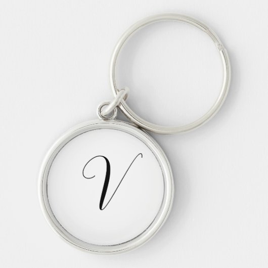 Porte-clés Initiale de script de monogramme personnalisé (Devant)