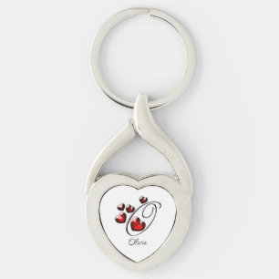 Porte-clés Initiale et Coeur