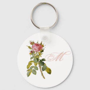 Porte-clés Initiale faite sur commande rose de monogramme de