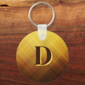 Porte-clés Initiale monogramme marron jaune moderne  (Verso)