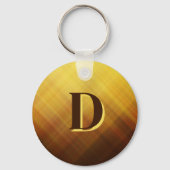 Porte-clés Initiale monogramme marron jaune moderne  (Verso)