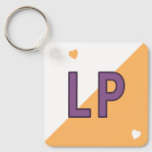 Porte-clés initiales 18 ans violet orange (Recto)