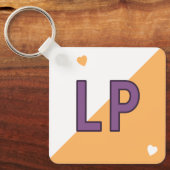 Porte-clés initiales 18 ans violet orange (Recto)