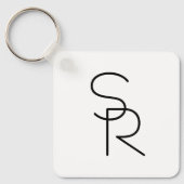 Porte-clés Initiales de chevauchement à l'aspect moderne (Recto)