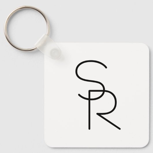 Porte-clés Initiales de chevauchement à l'aspect moderne (Recto)