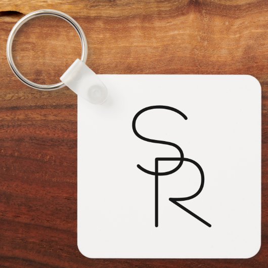 Porte-clés Initiales de chevauchement à l'aspect moderne (Recto)