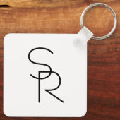 Porte-clés Initiales de chevauchement à l'aspect moderne (Verso)