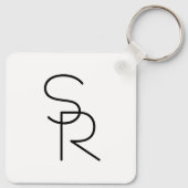 Porte-clés Initiales de chevauchement à l'aspect moderne (Dos)