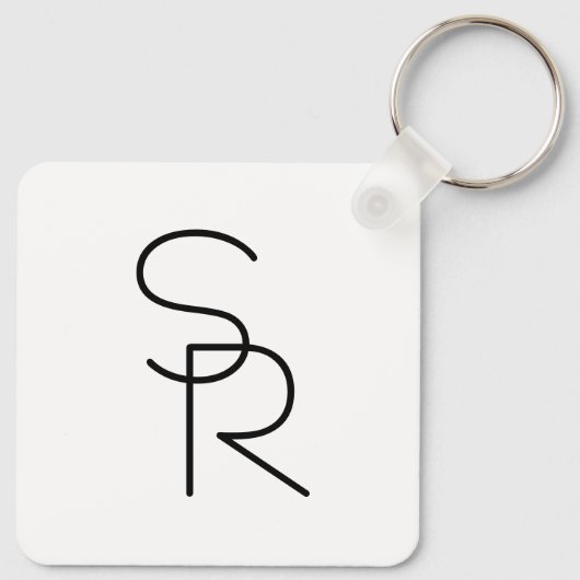 Porte-clés Initiales de chevauchement à l'aspect moderne (Dos)