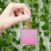 Porte-clés Initiales de chevauchement modernes 2 | Ombre rose (main)