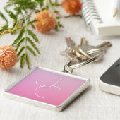 Porte-clés Initiales de chevauchement modernes 2 | Ombre rose (Côté)