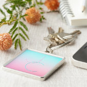 Porte-clés Initiales de chevauchement modernes 2 | Rose turqu (Côté)