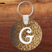 Porte-clés Initiales de monogramme Empreinte de léopard G (Recto)