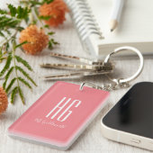 Porte-clés Initiales de monogramme personnalisées Nom Rose Co (Devant droit)