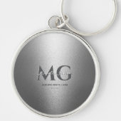 Porte-clés Initiales de nom professionnel Gris Argent Marketi (Devant)