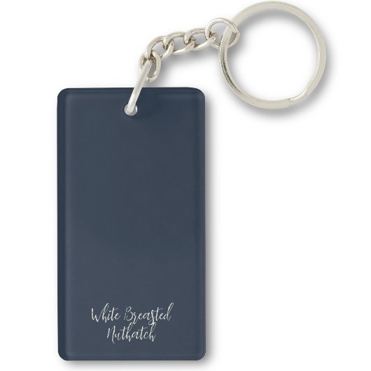 Porte-clés Initiales de peinture d'oiseaux nuthatch à poitrin