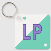 Porte-clés initiales du 18e anniversaire vert violet (Recto)