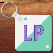 Porte-clés initiales du 18e anniversaire vert violet (Recto)