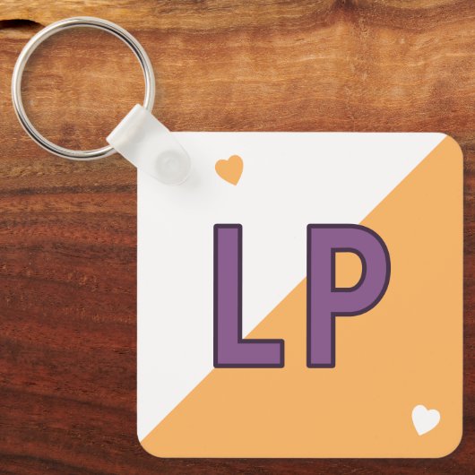 Porte-clés initiales du 18e anniversaire violet orange (Recto)