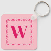 Porte-clés Initiales du monogramme de la bordure de framboise (Dos)