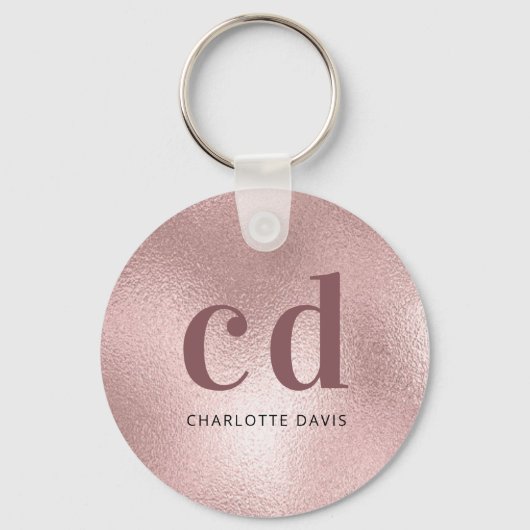 Porte-clés initiales du monogramme or rose (Recto)