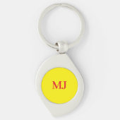 Porte-clés Initiales en monogramme jaune simple et tendance (Devant)