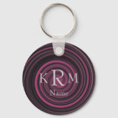 Porte-clés Initiales Monogramme Tourbillons Prune Personnalis (Verso)