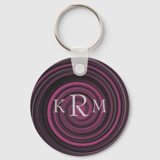 Porte-clés Initiales Monogrammées Tourbillons De Prune Porte- (Recto)