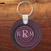 Porte-clés Initiales Monogrammées Tourbillons De Prune Porte- (Recto)