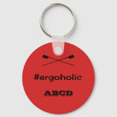 Porte-clés Initiales personnalisées par slogan ergoholic (Recto)