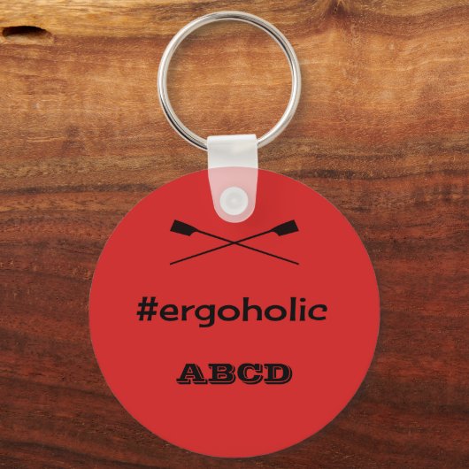 Porte-clés Initiales personnalisées par slogan ergoholic (Recto)