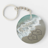 Porte-clés Initiales personnalisées sur la plage (Devant)