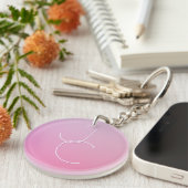 Porte-clés Initiales superposées Modern 2 | Ombre rose (Devant droit)