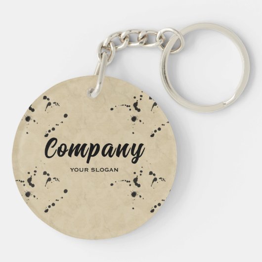 Porte-clés Ink Drop Effect Nom de l'entreprise (Dos)