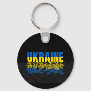 Porte-clés Inscription Ukraine en bleu/jaune. Ukraine