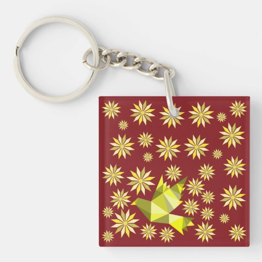 PORTE-CLÉS INSÉPARABLE AVEC DON DE FLEURS JOUR SPÉCIAL, ANNIV (Devant)