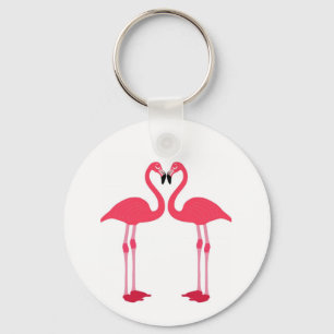 Porte-clés Inséparables Flamants roses roses