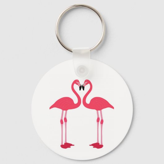Porte-clés Inséparables Flamants roses roses (Recto)