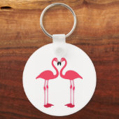 Porte-clés Inséparables Flamants roses roses (Recto)