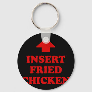 Porte-clés Insérer du poulet frit drôle de mème de foodie amo
