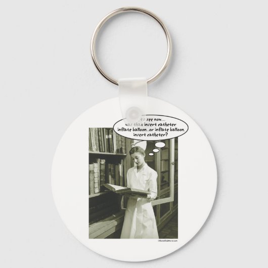 Porte-clés Insérez le ballon gonflable du cathéter ou..... (Recto)