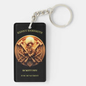 Porte-clés Insigne des pompiers symbolisant la bravoure (Dos)