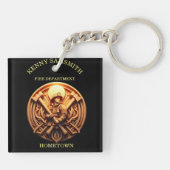 Porte-clés Insigne des pompiers symbolisant la bravoure (Dos)